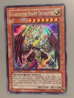 yugioh Gladiator Beast Octavius GLAS-EN000 Secret Rare 1st Ed NM - Image 5