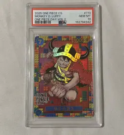 *Chinese* One Piece Monkey D. Luffy Promo P-110 One Piece Day 2025 PSA 10 - Image 1