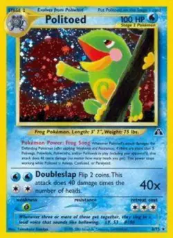 Politoed - 8/75 - Holo Rare - Unlimited Edition LP, English Pokemon Neo Discover - Image 1