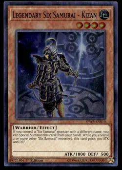 Yu-Gi-Oh TCG #SPWA-EN010 Legendary Six Samurai - Kizan 1st Edition Super Rare LP - Image 1