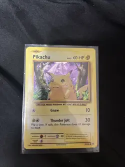 Pikachu Holographic Pokemon Card Thunder Jolt 1999 Edition cracked ice - Image 1