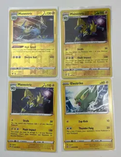 Manectric Electrike 4 Card Lot Pokemon TCG Common Reverse Holo - Image 1