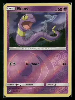 Ekans (26) 26/68 Reverse Holo Common Pokemon Hidden Fates LP - Image 1