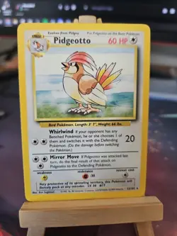Pokemon Pidgeotto TCG Base Set 22/102 Shadowless Unlimited Rare Card LP+ Clean! - Image 1