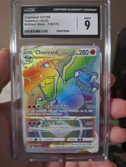 Pokemon GRADED Charizard VSTAR 174/172 Brilliant Stars RAI 9 CGC ENGLISH - Image 1