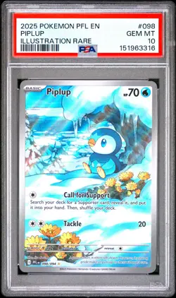 Piplup 098 Pokemon Pfl En-Phantasmal Flames PSA 10 - Image 1