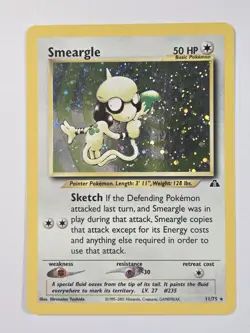 Pokemon TCG Smeargle 11/75 Neo Discovery Unlimited Holo Rare LP - Image 1