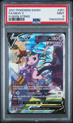 Pokemon Mew v Alternate Full Art 251/264 Fusion Strike Mint PSA 9 - Image 1