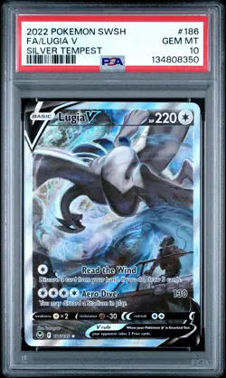 2022 POKEMON SWORD & SHIELD SILVER TEMPEST #186 FULL ART/LUGIA V PSA 10 - Image 1