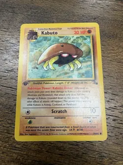 Pokemon TCG Kabuto Fossil 1st Edition 50/62 Regular - Image 1