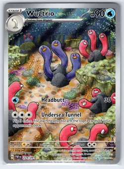 Wugtrio 224/091 Illustration Rare Paldean Fates Pokemon Holo Near Mint - Image 1