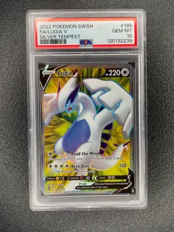 2022 POKEMON SWORD & SHIELD SILVER TEMPEST #185 FULL ART/LUGIA V PSA 10 - Image 1