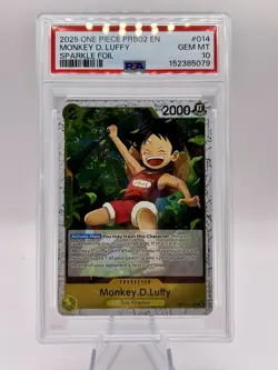 Monkey.D.Luffy ST13-014 R Jungle Leaf Sparkle Foil One Piece PSA 10 Gem Mint - Image 1