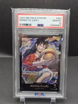 One Piece St08 English Monkey D Luffy Leader Psa 10 - Image 1