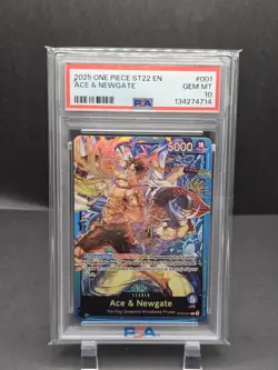 One Piece St22 English Ace And Newgate Alternate Art Psa 10 - Image 1