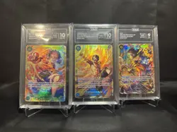 ONE PIECE TCG OP-13-118/119/120 SEC MONKEY D. LUFFY ACE & SABO SECRET RARE TAG - Image 1