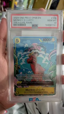 Namco Monkey.D.Luffy OP07-109 Treasure Rare Foil Two Legends One Piece PSA 10 - Image 1