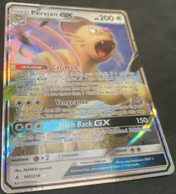 2019 Sun & Moon - Unbroken Bonds Persian GX Pokemon Card Rare Holo Full Art #149 - Image 3