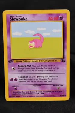 Slowpoke 1st Edition 55/62 MP Fossil Regular Common Pokemon TCG Card - Image 1