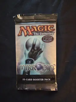 MTG Mirrodin booster pack, unopened with 15 brand new cards inside from 2003 - Image 1