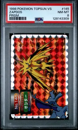 Pokemon Card Zapdos VS Aerodactyl No. 145 Holo Prism Topsun VS PSA 8 NM-MT - Image 1