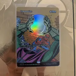 Traumatize Borderless Poster FOIL Marvel Spiderman MTG MAGIC THE GATHERING - Image 1