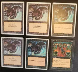 Dark Ritual x 6 (Revised x 3; 4th ED x 2; Ice Age x 1; w/ 3 = LP & 3 = MP) MTG - Image 1