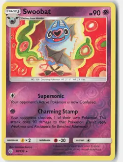 Swoobat 88/236 Rare Cosmic Eclipse Pokemon Reverse Holo Near Mint - Image 1