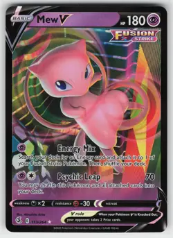 Mew V 113/264 Holo V Rare Fusion Strike NM Pokemon - Image 1