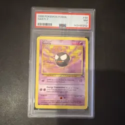 Pokemon Wizards Gastly Fossil 33/62 Uncommon English 1999 PSA 7 - Image 1