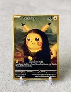 Mona Pika Pokemon Metal Gold Card Art/Display/Collectible - Image 1
