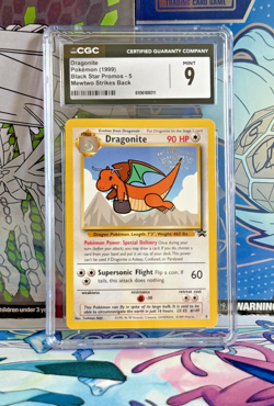1999 Pokemon Dragonite 5 Black star Promos Mewtwo Strikes Back Movie Promo CGC 9 - Image 1