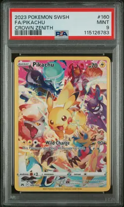 Fa/Pikachu #160 2023 Pokemon Sword And Shield Crown Zenith PSA 9 250001 - Image 1