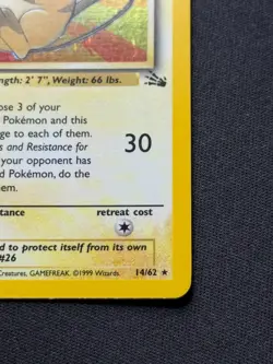 Raichu (1st Edition) 14/62 Holo Pokemon Fossil - NM/LP - Image 5
