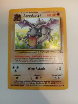Wizards of the Coast Aerodactyl Pokemon TCG Fossil Holo Rare 1/62 60 HP 1999 - Image 1