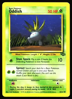 ODDISH 58/64 COMMON JUNGLE POKEMON UNLIMITED MP - Image 1