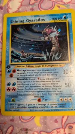 Pokemon Shining Gyarados Neo Revelation 1st Edition Rare Holo #65 Ungraded Raw - Image 1