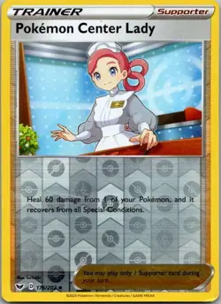 Pokemon Center Lady Uncommon SWSH01: Sword & Shield Base Set 176/202 NM - Image 1
