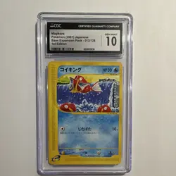Pokemon TCG Magikarp CGC 10 012/128 Base Expansion JP 2001 1st - Image 1