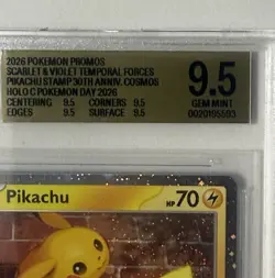 Pokemon Promo - Pikachu day 2026 Beckett 9.5 with swirl! - Image 3