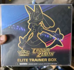 Pokemon TCG Crown Zenith Elite Trainer Box 10 Packs English Lucario 2023 6+ - Image 1