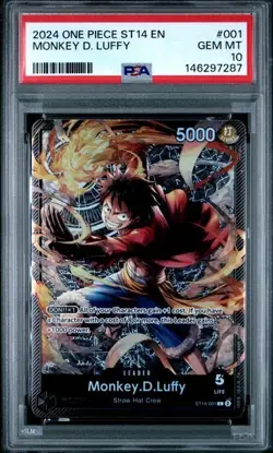⚓Monkey D. Luffy PSA 10 One Piece Starter Deck Leader ST14 001 English Gem 3D2Y⚓ - Image 1