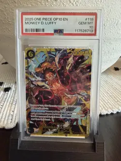 Bandai One Piece Royal Blood Monkey D. Luffy Secret Rare Foil EN PSA 10 - Image 1