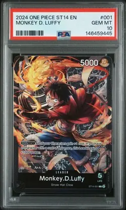 ⚓Monkey D. Luffy PSA 10 One Piece Starter Deck Leader ST14 001 English Gem 3D2Y⚓ - Image 1