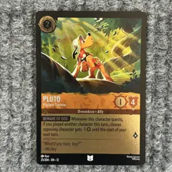 Disney Lorcana Wilds Unknown Pluto Vigilant Traveler 25/204 Foil NM - Image 1