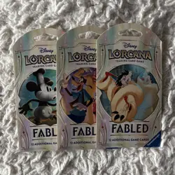Fabled FACTORY SEALED Booster Packs (LOT OF 3) TCG Disney Lorcana - Image 1