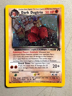 Dark Dugtrio 6/82 Holo Rare Team Rocket Pokemon Card TCG WOTC MP Card - Image 1