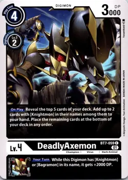 DeadlyAxemon BT7-059 Black Common Champion Digimon CCG Card - Image 1