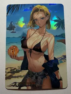 SEXY HEROINE WAIFU Android 18 DRAGON BALL Z ACG PREMIUM HOLOFOIL CARD NM - Image 1