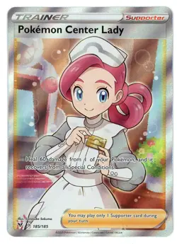 Pokemon Center Lady 185/185 Vivid Voltage Pokemon Card - Image 1